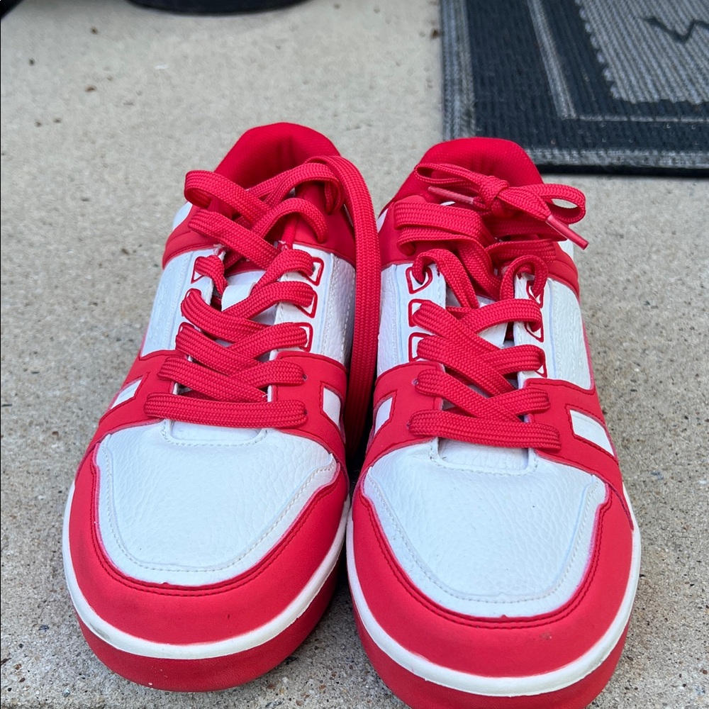 Puma Kids Red and White Sneakers